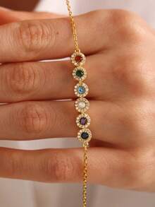 1 chiếc vòng tay đá quý theo tháng sinh gia đình được cá nhân hóa | Vòng tay đá quý độc quyền dành cho bà | Vòng tay cho mẹ | Quà tặng cho phái nữ | Quà sinh nhật cho mẹ | Quà sinh nhật - Hoa hồng vàng - Xem 2