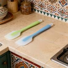 Bộ thìa silicon, dài 20cm, chịu nhiệt, chống dính – Dụng cụ nhà bếp dùng được trong máy rửa chén, thích hợp để nướng bánh, nấu ăn, trộn bột, đánh trứng, bộ 2/4 chiếc (Xanh dương/Xanh lá cây) - Màu xanh chanh - Xem 11