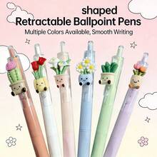 Bộ 6 bút bi rút hình cây cỏ sáng tạo, ngòi 0.5mm, khô nhanh, kiểu dáng tối giản, trung tính, viết trơn tru; thích hợp cho việc viết nhật ký và vẽ; lựa chọn tốt nhất cho việc viết và sử dụng văn phòng; phần thưởng trong lớp học, quà tặng ngày lễ, đồ dùng học tập/văn phòng. - Bút ép hoa sáng tạo - Xem 3