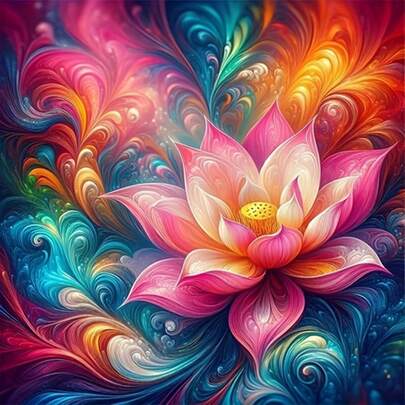 5D钻石画套装 - 全圆钻，花卉图案，亚克力工艺套装，家居装饰，无框钻石画礼品套装