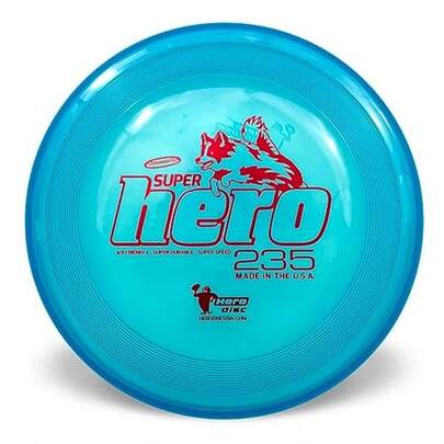 Superhero 235 K9 - Frisbee de plástico para perros juguete al aire última intervensión y frisbee para mascotas disco volador para perros resistente a pinchazos azul