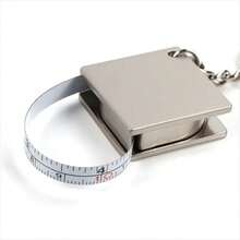 1pc Stainless Steel Retractable Ruler Tape Measure Keychain: Perfect Measuring Tool For On-The-Go! - Bạc - Xem 7