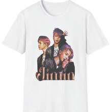 BTS _Jimin_ Collage T-Shirt _ Retro Script Name - 白色 - 查看 1