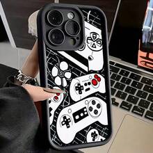 1 chiếc ốp lưng điện thoại TPU chống sốc dày dặn, họa tiết vân máy chơi game, tương thích với iPhone 17 Pro Max, 16 Pro Max, 16 Pro, 16, 16 Plus, 11, 15 Pro Max, 14 Pro Max, Galaxy, Honor, X7B, X8B, S24, S24U, 23U, A55, A54, A13, A14 - màu đen - Xem 4
