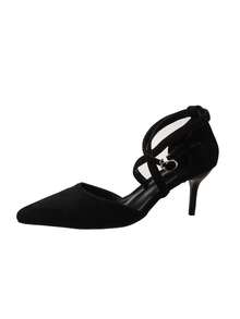 Nuevos zapatos de tacón alto con cordones y punta afilada para principios de primavera, bombas versátiles de tacón de aguja huecas negras para mujer, uso clásico francés para uso diario - Negro - Ver 8