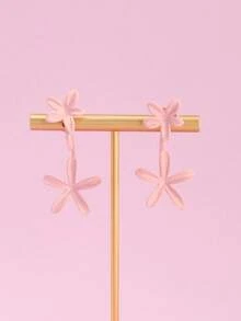 1 Đôi bông tai kẹp hình hoa màu hồng thanh lịch, thời trang, đa năng cho cả đeo hàng ngày và đi nghỉ mát. - Nhiều màu - Xem 6