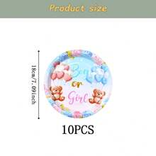 Bộ đồ dùng ăn uống dùng một lần hình gấu bông, không phân biệt giới tính, đĩa tiệc 7/9 inch, đĩa giấy dùng một lần, cốc, khăn ăn, thích hợp cho các dịp lễ, đám cưới, lễ đính hôn, sinh nhật, tiệc tùng, lễ kỷ niệm. - Nhiều màu - Xem 7