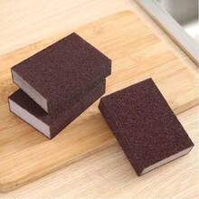 5/10/20pcs Emery Magic Scouring Pad Steel Wire Pot Brush Cookware Cleaning Descaling Rust Removal Dishwashing Sponge Block Anti-Stain Emery Cloth Powerful Stain Removal Rust Removal Pot Brush Kitchen Cleaning Cloth Abrasive Sponge - Brown - View 11