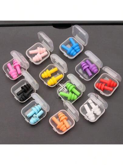 1/3/6 Paia di tappi per le orecchie in silicone impermeabili di colori casuali, tappi per le orecchie per ridurre il rumore per il nuoto