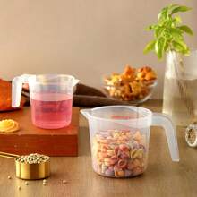3pcs Measuring Cup Set, Household Plastic Measuring Cups, Transparent Graduated Cups, Small & Large Measurement Cups, Kitchen Baking Measurement Tool Set - White - View 8