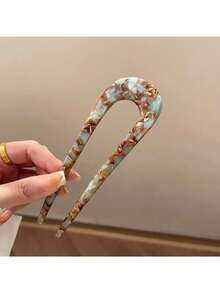 1/5个复古U型发叉，醋酸发夹，发髻发簪，发饰，颜色随机（深色或浅色），夏季，假日，旅行，发型设计发夹 - 彩色 - 查看 12
