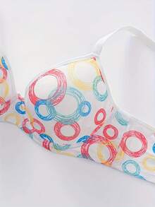 3pcs Women's Comfortable Printed Adjustable Strap Bras With Underwire - Multicolor - View 8