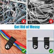 100 chiếc kẹp nhựa chữ P màu đen, kẹp ống, kẹp cáp kiểu R bằng nylon, kẹp cáp cố định, phụ kiện thiết bị gia dụng, kẹp cáp. - Kẹp dây loại R - Xem 8