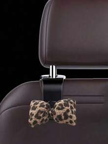 1/2pcs Cute Leopard Print Bow Car Seat Back Hanger - Leopard Bow Design, Seat Back Pocket, Keys, Car Accessories - Fits Most Vehicles - Leopard Print Bow Hook - View 11