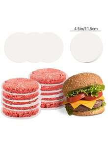 100 piezas/paquete Papel separador de hamburguesas de 13 cm/15 cm/11,5 cm, papel de congelador recubierto de silicona antiadherente por ambos lados - Ver 4