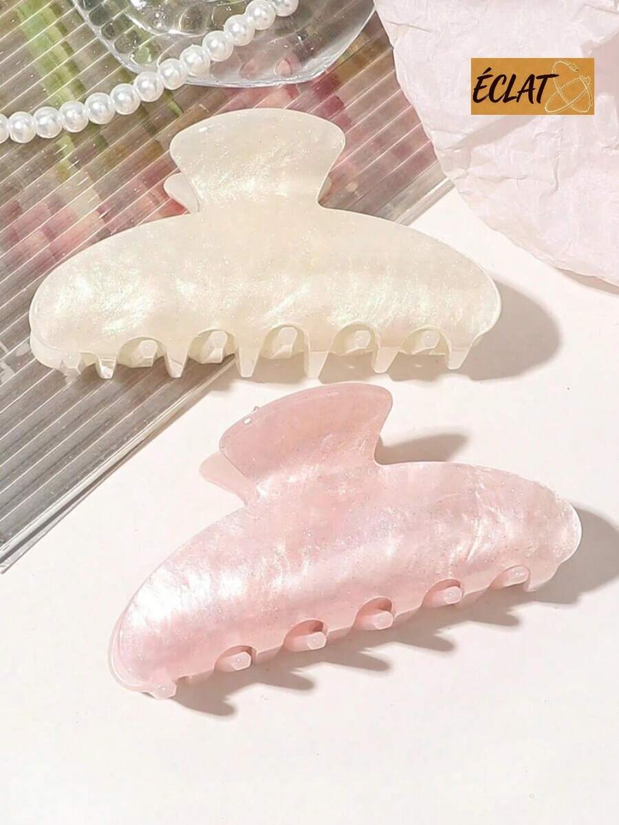 2pcs Set Minimalist Exquisite Vintage Half Circle Hair Claw Warm Beige And Pink Marble Pattern Sweet For Tea Party Decoration Claw Clips Hair Clips Hair Jaw Clip Hair Clamps Hair Clutch Hair Catcher Clip School Stuff College Fall Winter Hair Accessories F DRW1 - Nhiều màu 12 - Xem 1