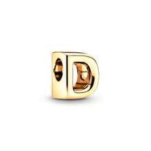 Gold Letter Pendant Beads, A-Z Initial, DIY Bracelet Jewelry Making - Silver - View 30