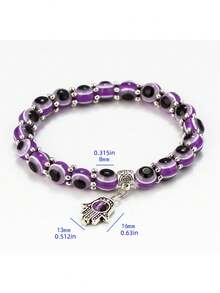 Colourful Evil Eye Bead Bracelets, Bohemian-Style Bracelets, Vintage And Niche Jewellery; Perfect For Everyday Wear, Holiday Fashion Accessories, And As Lucky Gifts. - EY6126BK00 - View 14