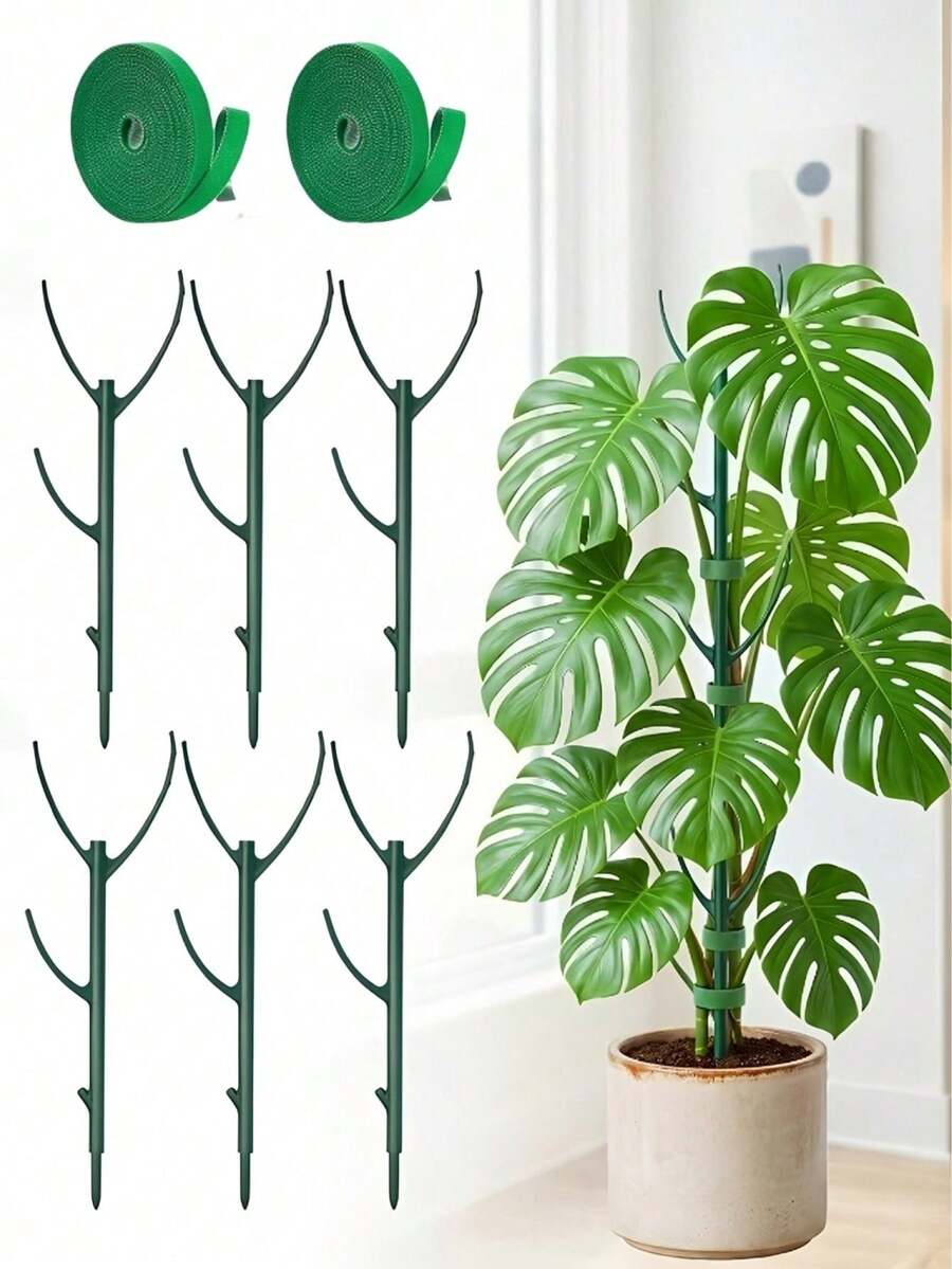 Stackable Plastic Plant Support Rings, Adjustable Branch Holders And Plant Cages, Suitable For Climbing Plants, Moss, Indoor And Outdoor Potted Flowers - Multicolor - View 1