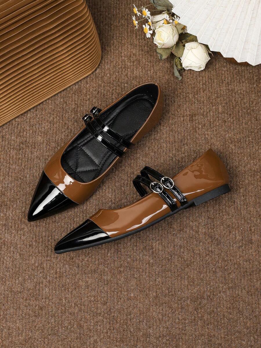 2026 New Arrival Women Simple Style Flat Mary Jane Shoes - Black Beads Followed By Dark Brown Beads - View 1