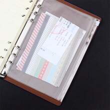 1pc,A6A5A7 Frosted Zipper Bags,Loose Leaf Notebook Refills Filler Organizer - Clear - View 6