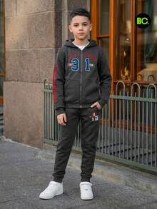 Big City Tween Boys T-Shirt Co-Ords - 深灰色 - 查看 1