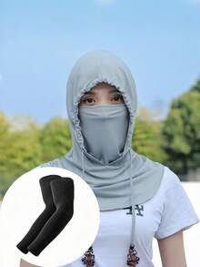 1 Piece / 2 Pieces Set Summer Sunshade Face Mask That Covers The Face And Neck, Providing All-Round Protection. Lightweight, Silky, Breathable, Cool-Feeling, Complete Face Mask. - Multicolor - View 15