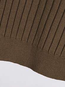 ALTZTAR Men's Loose Fit Thin Solid Color Casual Polo Collar Short Sleeve Ribbed Knit Top - Brown - View 5