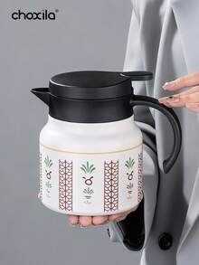 1件 800ml 保溫茶壺，中東風格花葉保溫茶壺，駱駝棕櫚樹保溫咖啡壺，茶壺，水壺；80ml 雙層保溫咖啡杯，茶杯，水杯，適用於居家、咖啡店、茶館、招待客人 - C(White) - 查看 4