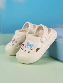 1 par de zapatillas para bebé niño primavera/verano interior/exterior, ligeras cómodas versátiles protección de dedos zuecos de playa - Beis - Ver 5