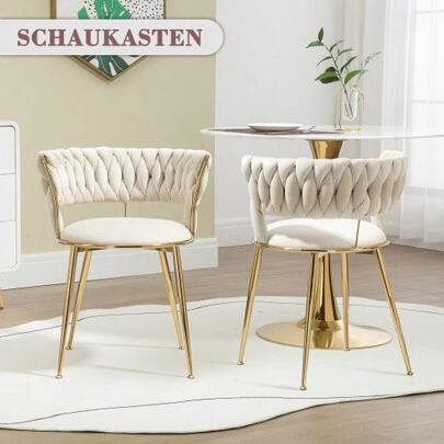 (Previous Item Number: W1880109471) Soft Velvet Dining Chair Set Of Two, Soft And Comfortable Living Room Chair, Dressing Room/Bedroom Chair, Modern Finger Rest - Shoulder Straps And Armrests