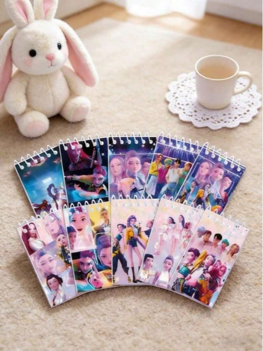 10Pcs K-POP Huntri/X Mini Spiral Notebook Memo Pad Coil Notebook Themed Notebook Idol Party Favors Kids Gifts - Multicolor - View 1