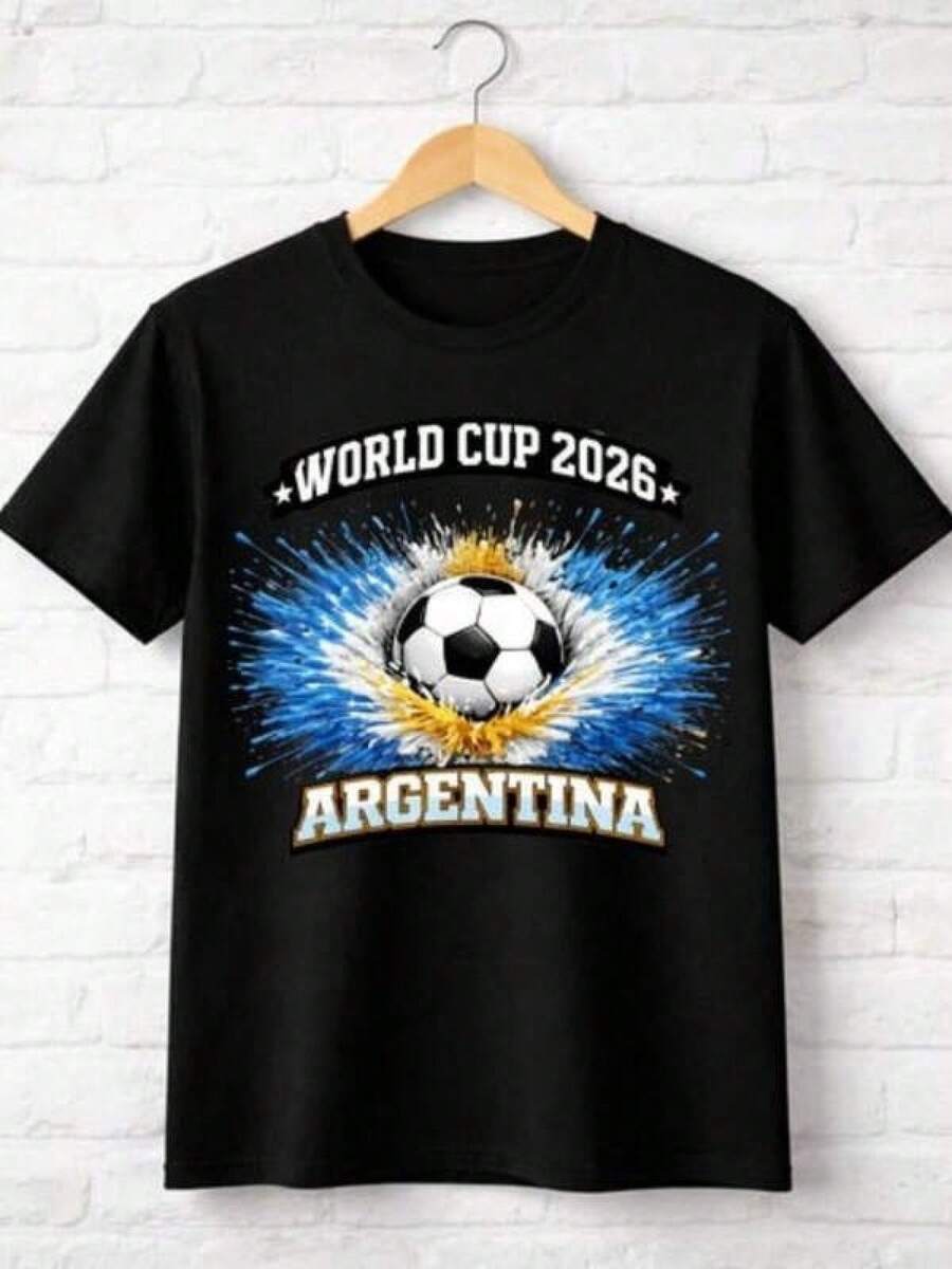 2026 World Cup Graphic Tees, Men's & Women's Argentina FootballJersey Number 10 - Retro Soccer Shirt WithArgentina Flag Design, Soccer Jersey, Teen Summer Clothes, Shirts For Adults & Kids, Family Matching Outfit, Comfort Fit CrewNeck T-Shirt For Training, Fan Apparel & Casual Wear (Machine Washable) - UnisexFor All-Season Use, Adult And Children's Sizes - 黑色14 - 查看 1