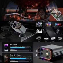 Fast Charging Mobile Car Charger 65W 4-In-1 Retractable Car Charger With Star Projector Color Breathing Light Includes Lightning/TypeC Fast Car Charger 2 USB Ports Compatible With IPhone 17/16/15/14/13/12/11 Compatible With Samsung For IOS/Android Devices Compact & Portable Design Birthday Gift Christmas Gift Xmas Gift New Year 2026 Spring Party Gift - one-size - View 9