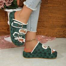 Giày sandal cao gót nữ kiểu dáng cổ điển, thanh lịch, đính ren rơm và ngọc trai giả, chống thấm nước, đế dày, thoải mái, không gây mỏi chân, thích hợp cho kỳ nghỉ, hàng ngày, tiệc tùng, quà tặng mùa hè. - Màu xanh Bạc hà - Xem 11