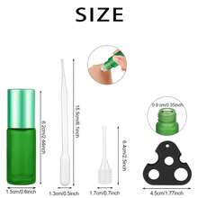 3/5个装精油滚珠玻璃瓶，5毫升空滚珠瓶，带开瓶器、漏斗和滴管，5毫升空滚珠瓶，带不锈钢滚珠，适用于精油 - 查看 2