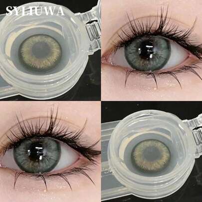 1 Pair Green Soft Disposable Contact Eyewear, - Suitable For All Year Round, Cosmetic For Daily Wear And Cosplay, Halloween Costume