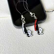 1/2pcs Cute Bear Kitchen Decor Phone Charm, Phone Accessory Pendant, Holiday Decoration, Elegant USB Charm Suitable For Smartphones - Multicolor - View 4
