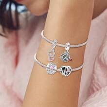 1 Mặt dây chuyền hạt hình trái tim vô cực bằng bạc Sterling thời trang, thích hợp để làm vòng tay, trang sức DIY cho nữ. - Bộ 1 - Xem 2