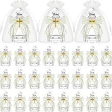 24pcs/Set Catholic Mass Glass Holy Water Bottle, Christian Cross Water Container, Transparent Tissue Box, Communion Wafer, Church Wedding Baptism (White) - Multicolor - View 11