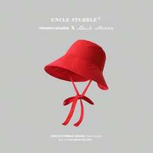 Mũ rộng vành thắt nơ cho nữ, mũ che nắng thời trang đi biển có dây đeo - mũ - Xem 7