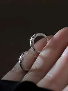 优雅闪亮圈形耳环，银色调，璀璨夺目，百搭时尚饰品，适合日常佩戴和派对场合。 - 銀色 - 查看 5