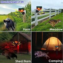 Solar Motion Sensor Alarm Repellent 360° Motion Detector Loud Siren LED Light IP55 Waterproof With High Volume Remote Control Voice Recording For Farm Home Barn - Black - View 5