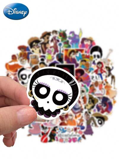  50 Stücke offiziell lizenzierte Disney Coco Aufkleber-Pack, klassische Filmfiguren, Vinyl wasserfest, für Wasserflasche, Laptop, Handy, Skateboard, Gitarre, Scrapbooking, kreative Partyfavors, ideale Valentinstags-Geschenke für Fans und Freunde