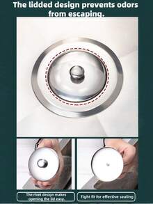 1个不锈钢水槽滤网，适用于蔬菜清洗盆和水槽排水口，采用耐用的不锈钢材质，细密网眼有效拦截食物残渣和毛发，防止堵塞，易于清洁，厨房必备配件。 - 不銹鋼 - 查看 8