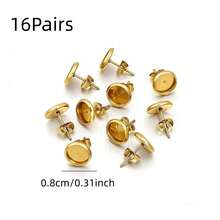 4/8/16Pcs Earring Stud Round Disc Backs, Used For DIY Earring Base Jewelry Making Hole Pendant Accessories - Multicolor - View 30