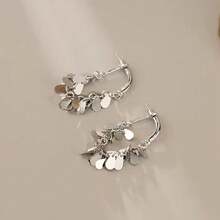 1 对女士优雅流苏耳环，适合日常佩戴，小众设计，高端感，别致奢华新风格 - 銀色 - 查看 4