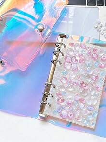 A5/A6/A7 Size Laser Transparent Loose Leaf Binder, Portable Transparent Star Loose Leaf Binder, Photo Storage Bag, Transparent Sticker Notebook, Loose Leaf Sticker Notebook And Photo Album | Budget Planner, Office Diary, School, Hobby Planner | Portable Star Design Suitable For Commuting And Collection - Binder - View 10