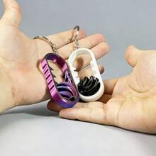 New Clicker Button Spinner Fidget Toy, Keychain Accessory, Anxiety Relief Tool - Multicolor - View 2