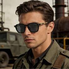 1 Pair Retro Square Black Gold Fashion Glasses For Men, High-End Driving UV Protection - Fang Xing - View 1